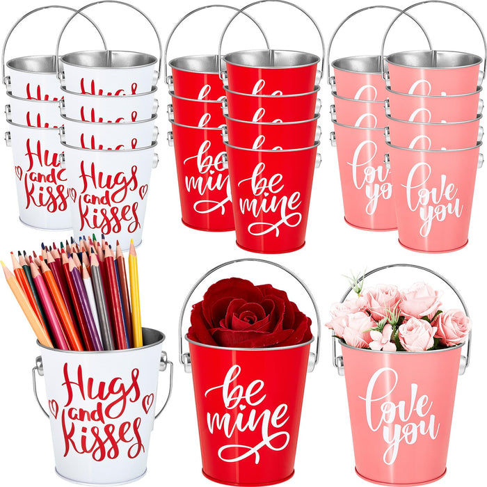 VALENTINE METAL POT W/GLITTER HEART