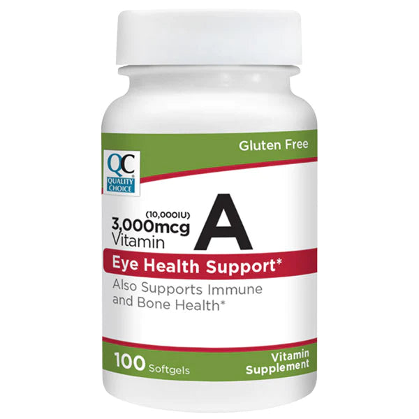 QC VITAMIN A 3,000 MCG 100 SOFTGELS
