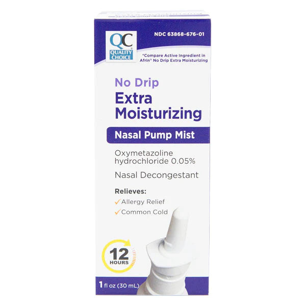 QC NO DRIP EXTRA MOISTURIZING NASAL PUMP MIST 12HRS 1 FL OZ