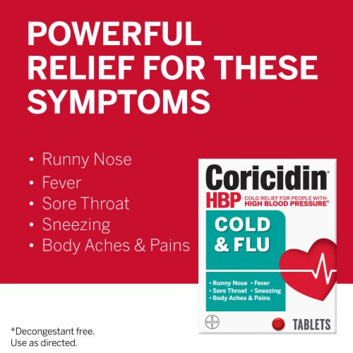 CORICIDIN HBP COLD&FLU TAB 20