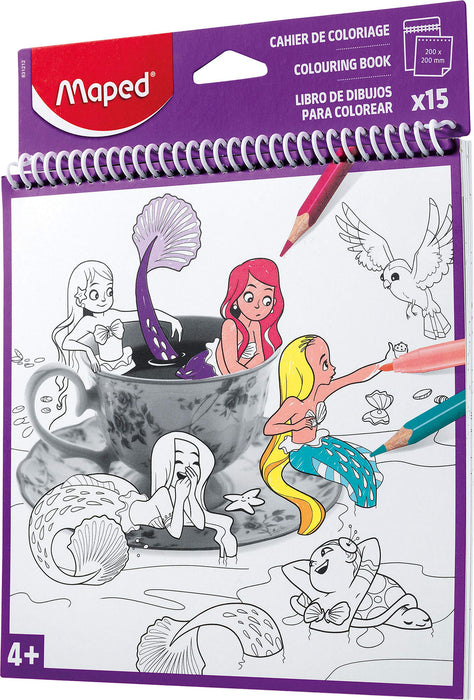 MAPED COLORING BOOK ASST COLORS SHEET X15
