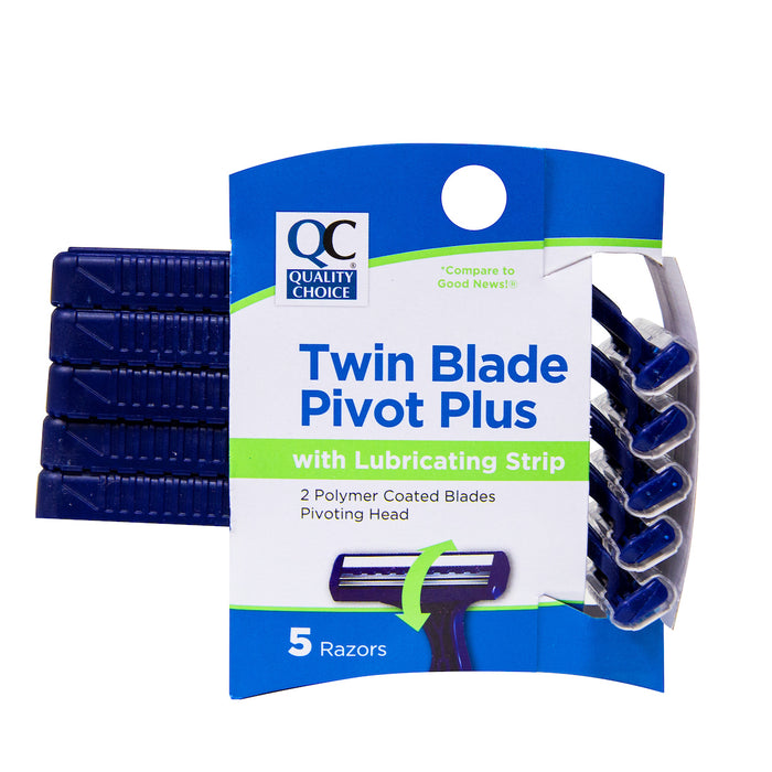 QC TWIN BLADE PIVOT PLUS WITH LUBRICATING STRIP 5 RAZORS