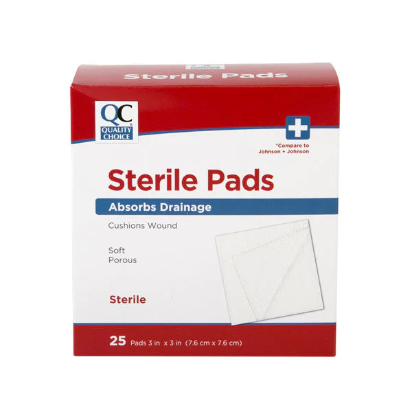 QC STERILE PADS 25 pads 3x3
