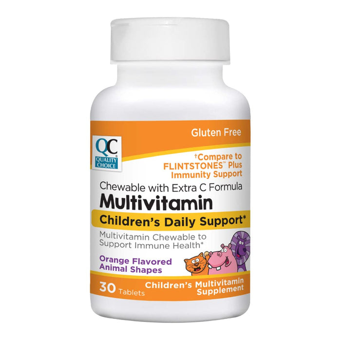 QC MULTIVITAMIN CHILDREN’S DAILY SUPPORT 30 TABS ORANGE FLAVORED