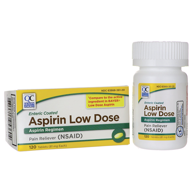 QC ASPIRIN ENTERIC 81MG LOW DOSE 120 TAB