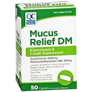 QC MUCUS RELIEF DM 50 CAPLETS