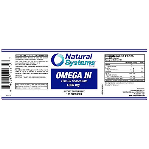 NATURAL SYSTEMS OMEGA 3 100SFTGLS 1000MG