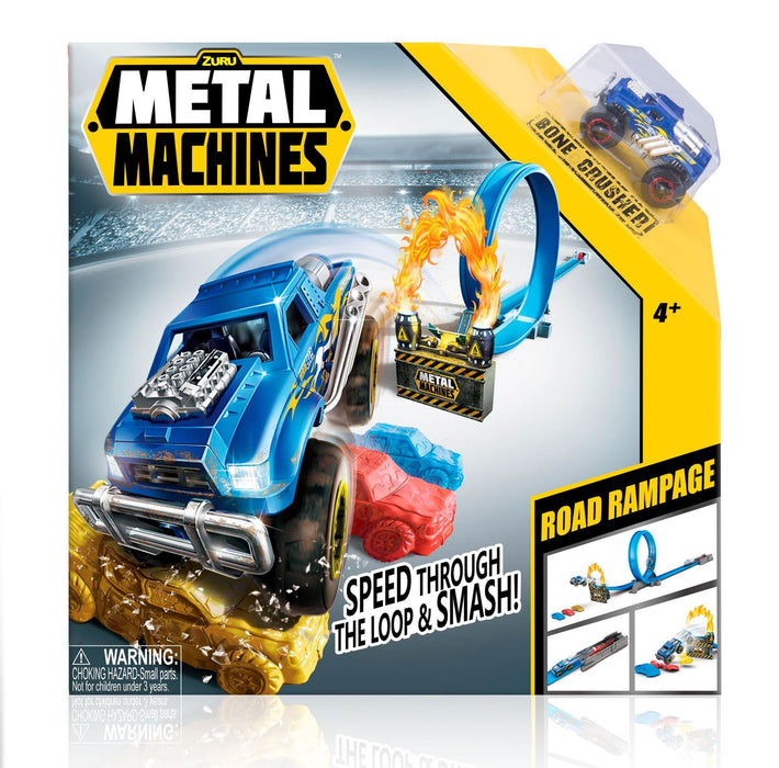 PISTA ZURU METAL MACHINES ROAD TRAMPAGE CON CARRITO