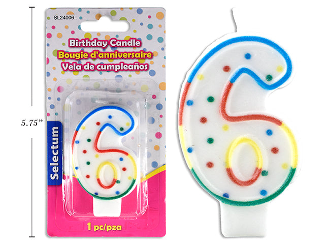 NUMBERED BIRTHDAY CANDLE #6