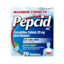 Pepcid ac max stg icy cool mit 20 tablets