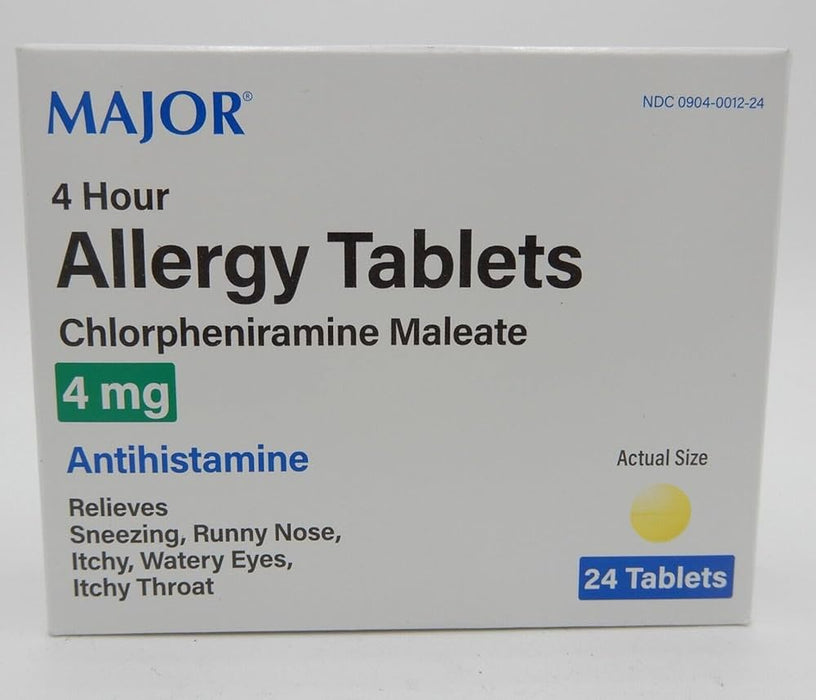 MAJOR ALLERGY TABLETS CHLORPHENIRAMINE 4MG