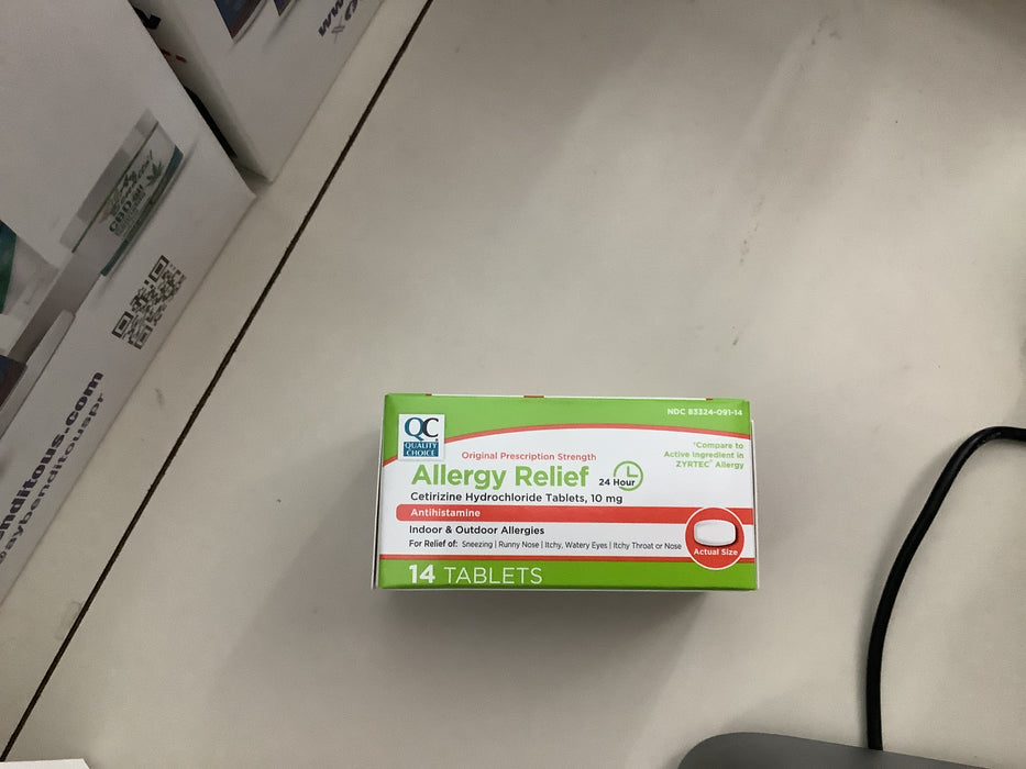 Qc allergy cetirizine 10MG 14 tablets
