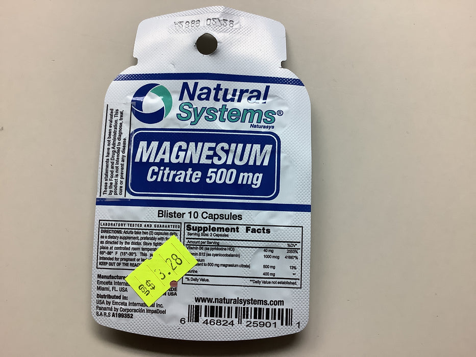 N.S. MAGNESIUM CITRATE 500MG BLISTER
