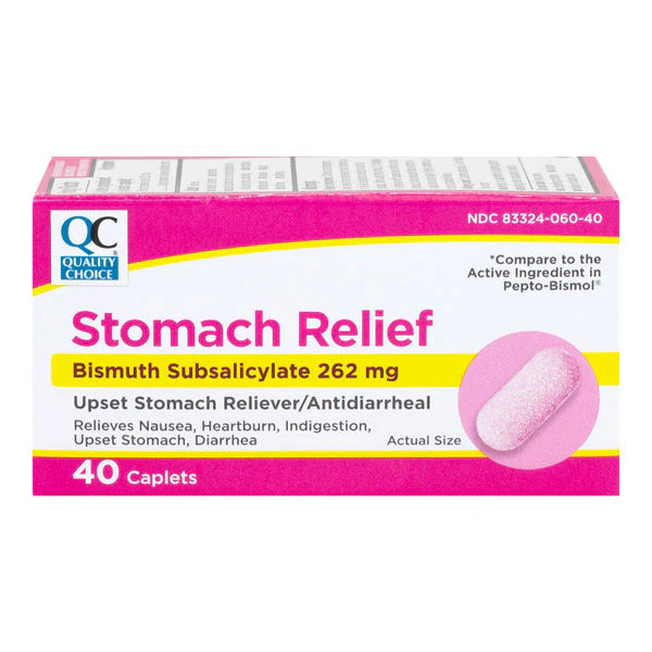 QC STOMACH RELIEF BISMUTH 40CAPLETS