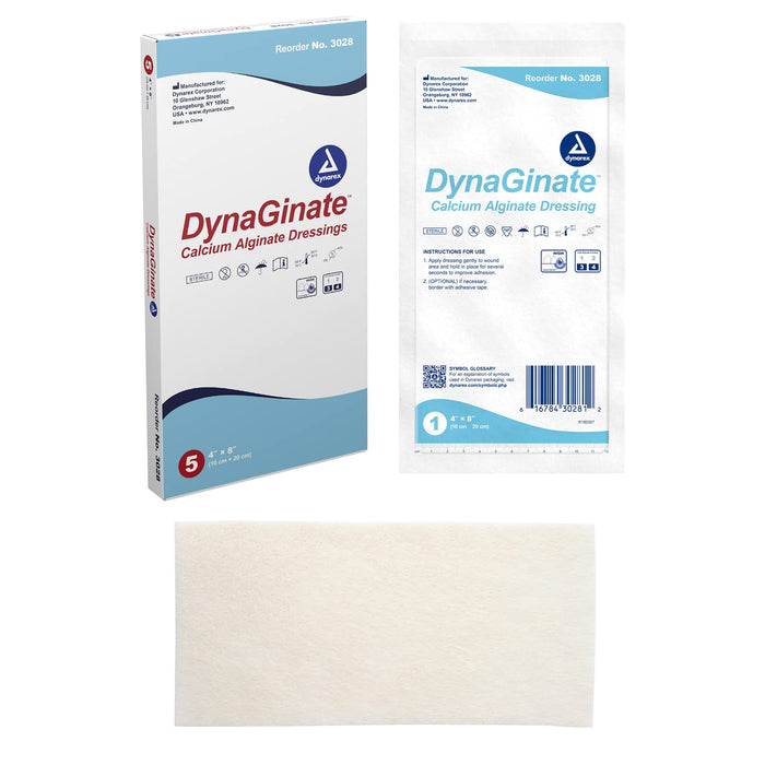 DYNAGINATE CALCIUM ALGINATE DRESSINGS 4” X 8”