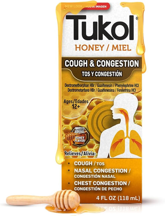 TUKOL COUGH & COLD NATURAL HONEY 4 OZ