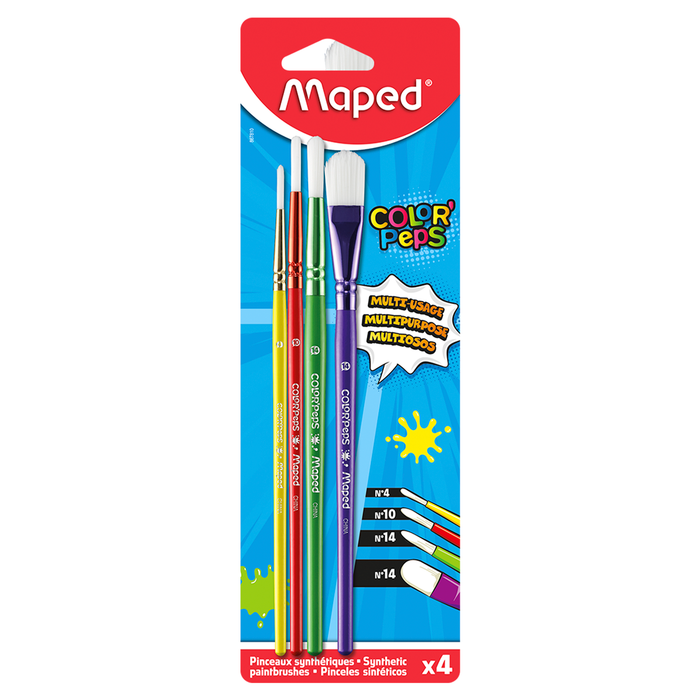 MAPED PINCELES SURTIDOS SINTÉTICOS DE 4