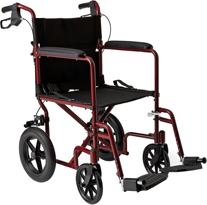 MEDLINE SILLA RUEDA TRANSPORT ALUM 12” ROJO