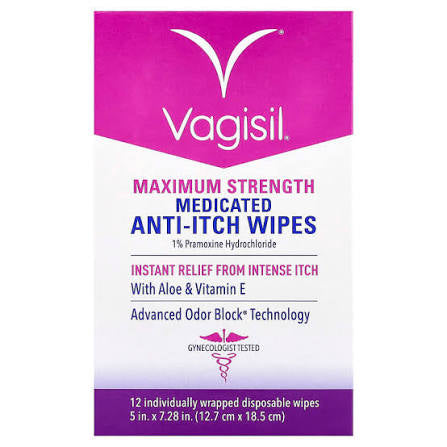 Vagisil max strength anti-itch wipe