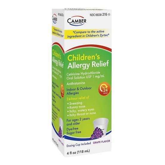 Camber childrens allergy relief cetirizine 4OZ
