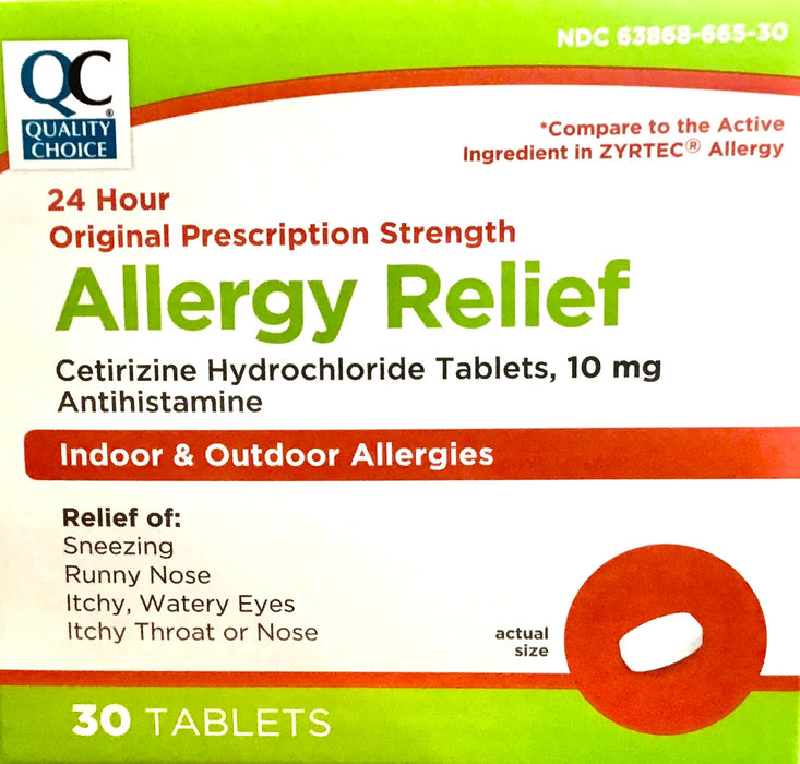 QC ALLERGY RELIEF 10MG, 30 TABLETS