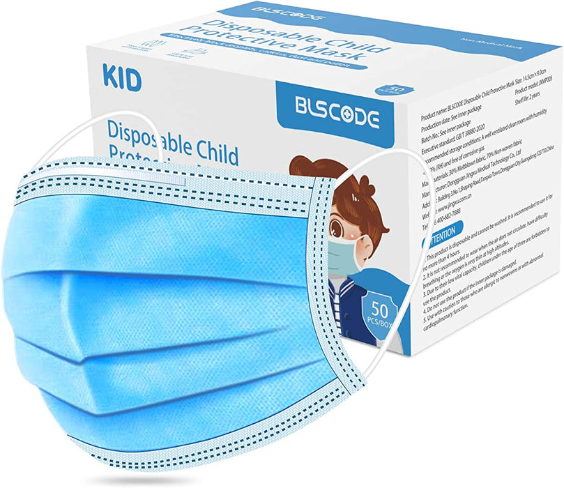 DISPOSABLE KIDS PROTECTIVE MASK BLUE COLOR