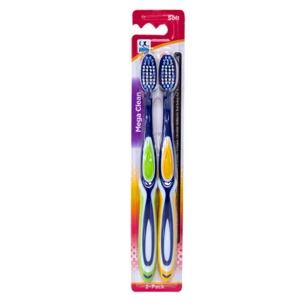 QC TOOTHBRUSH MEGA CLEAN SOFT 2-PACK