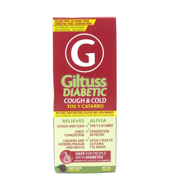 GILTUSS DIABETIC COUGH & COLD GRAPE 4 OZ