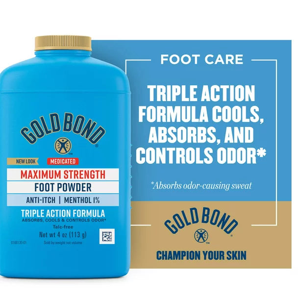 GOLD BOND MAXIMUM STRENGTH FOOT POWDER 4 OZ