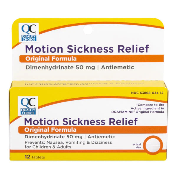 QC MOTION SICKNESS RELIEF 12TABS