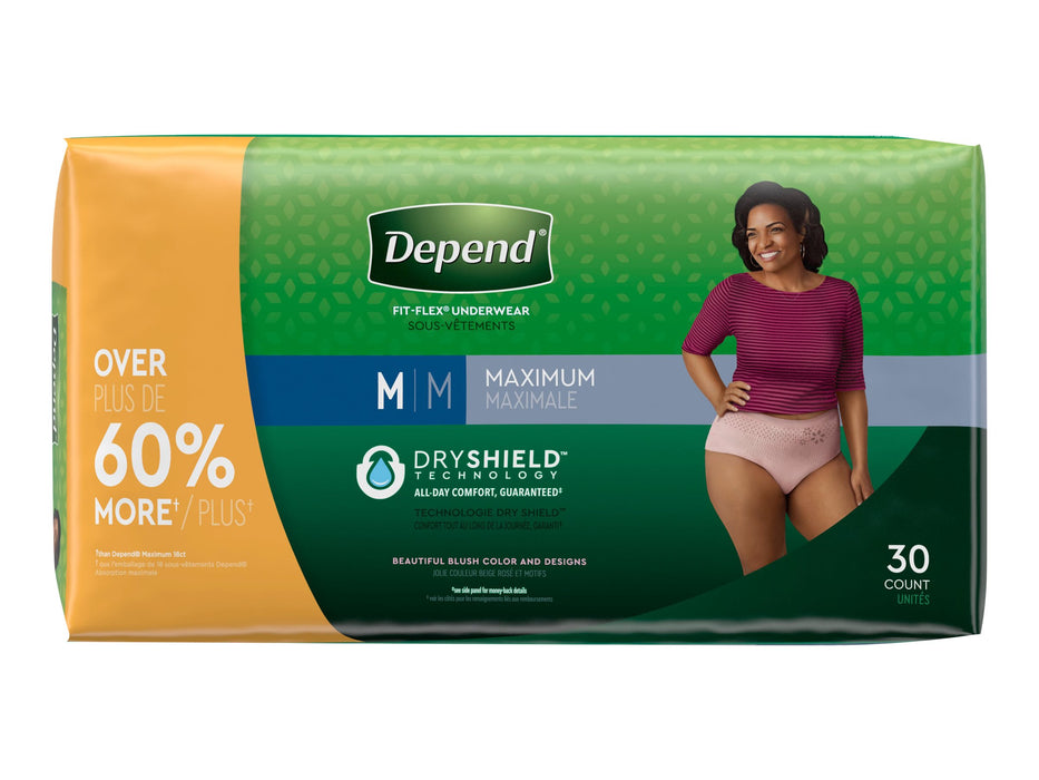 DEPEND UNDERWEAR WOMEN MD 30