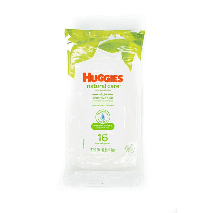 HUGGIES NATURAL CARE SENSITIVE WIPES 16 WIPES