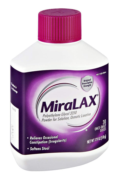 MIRALAX UNFLAVORED POWDER 30 ONCE-DAILY DOSES 17.9 OZ