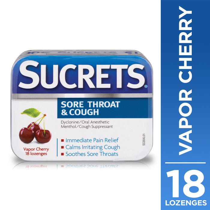 SUCRETS SORE THROAT & COUGH CHERRY 18