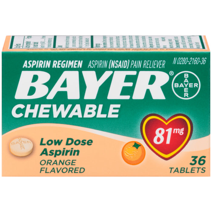 BAYER CHEW ASPIRIN ORANGE 81MG 36TABLETS