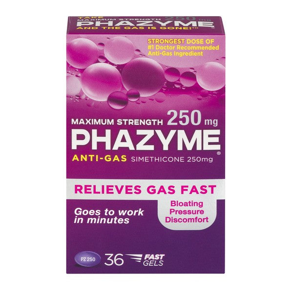 PHAZYME M/S 250MG 36 FAST GELS