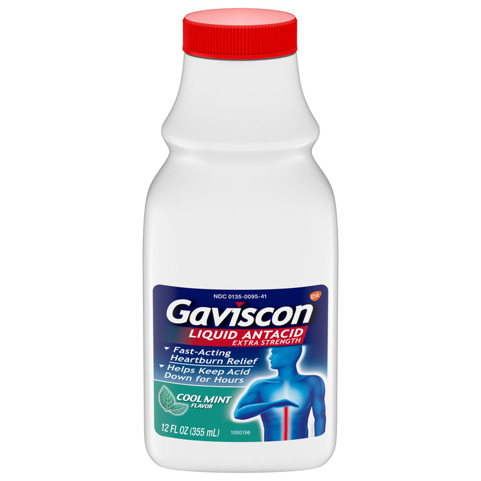 GAVISCON LIQUID ANTACID EXTRA STRENGHTH COOL MINT 12 OZ