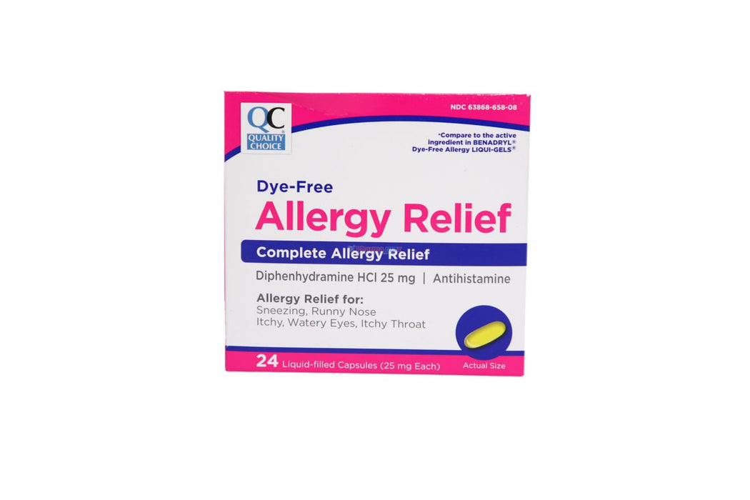 QC DYE-FREE ALLERGY RELIEF 24 LIQ-FILLED